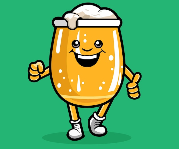 Bier glas cartoon personage