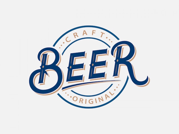 Vector bier handgeschreven letters logo