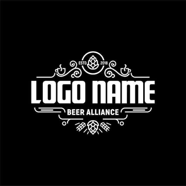 Bier Logo Ontwerpsjabloon Inspiratie Vectorillustratie