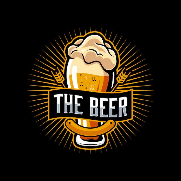 Vector bier muziek logo sjabloon