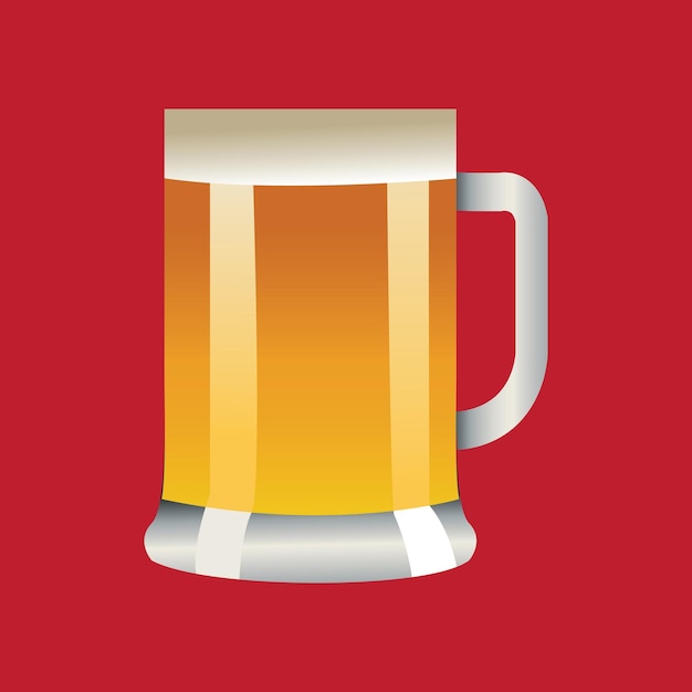 Bier op een rode achtergrond