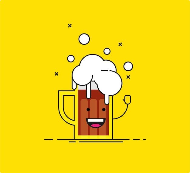 Bier platte pictogram vector geïsoleerd op kleur achtergrond