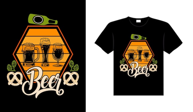 Bier typografie vector belettering illustratie vintage t-shirt ontwerp om af te drukken