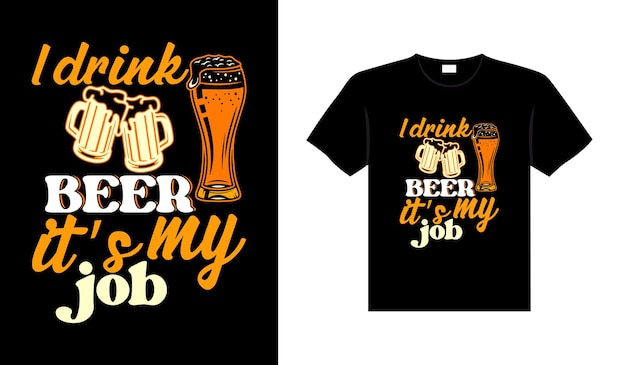 Bier typografie vector belettering illustratie vintage t-shirt ontwerp om af te drukken