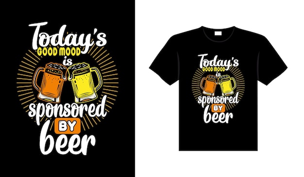 Bier typografie vector belettering illustratie vintage t-shirt ontwerp om af te drukken