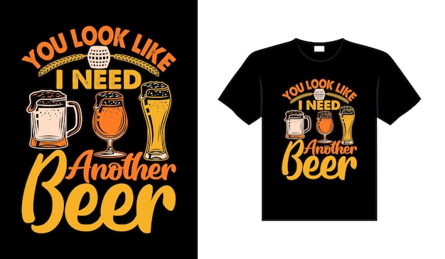 Bier typografie vector belettering illustratie vintage t-shirt ontwerp om af te drukken