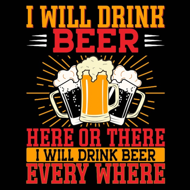 Vector bier vector t-shirt ontwerp