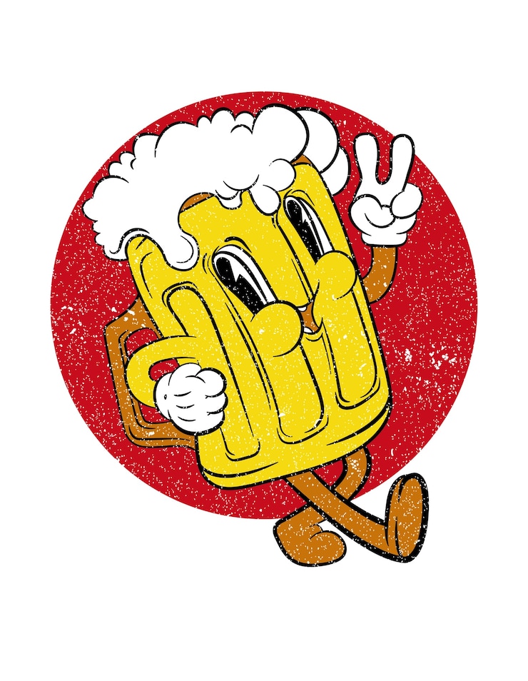 Vector bier zeggen hallo