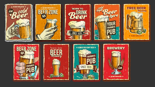 Biercollectie reclame Poster Set