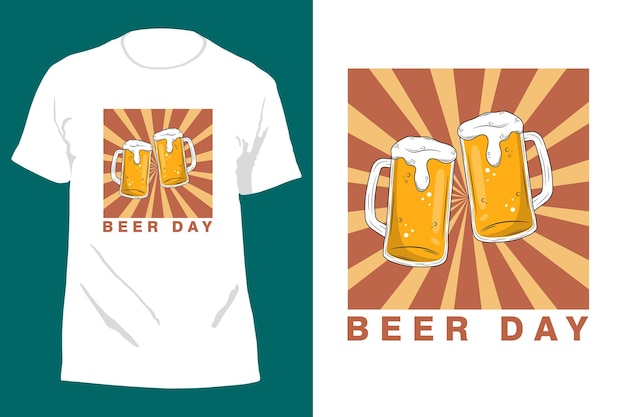 Bierdag t-shirtontwerp retro vintage