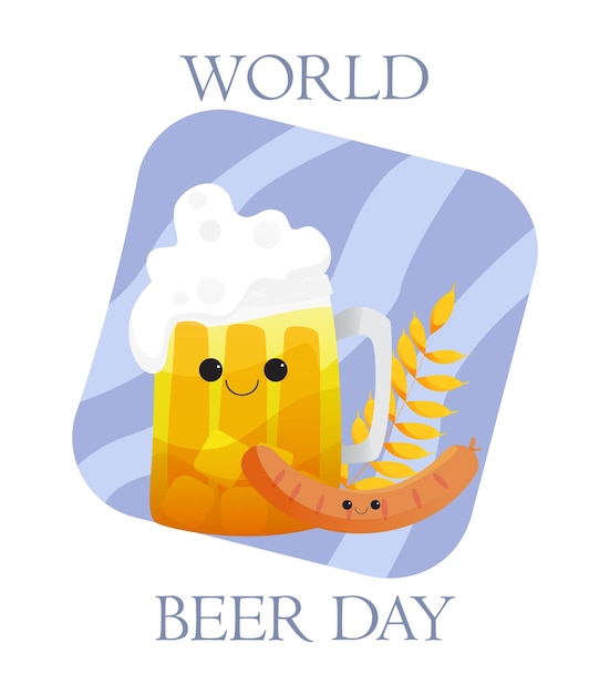 Vector bierdag vectorillustratie voor wereldbierdag