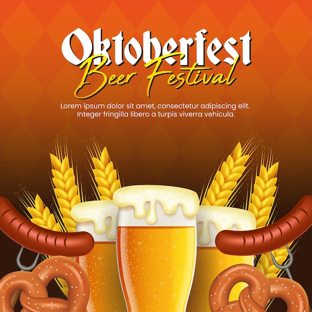 Bierfestival Oktoberfest viering banner sjabloon