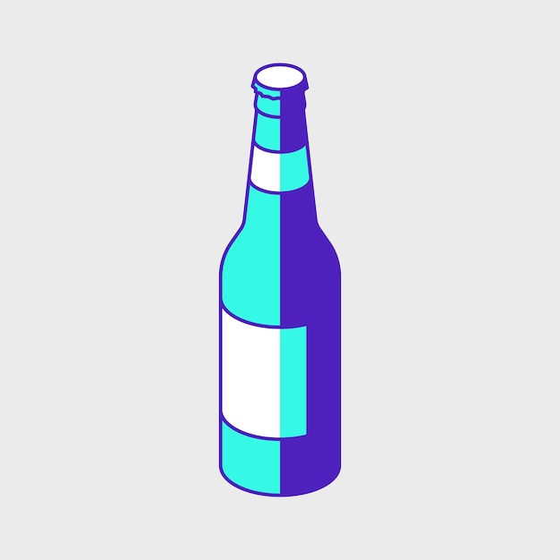 Bierfles isometrische vector pictogram illustratie