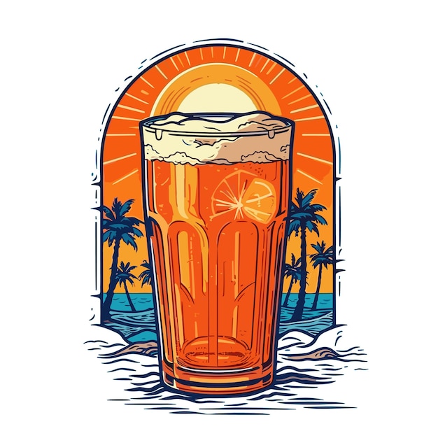 bierglas illustratie ontwerp Vector