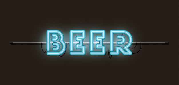 Vector bierlettertypen neonlichten