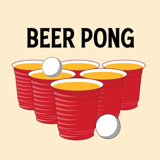 Bierpong vector bierpong beker illustratie