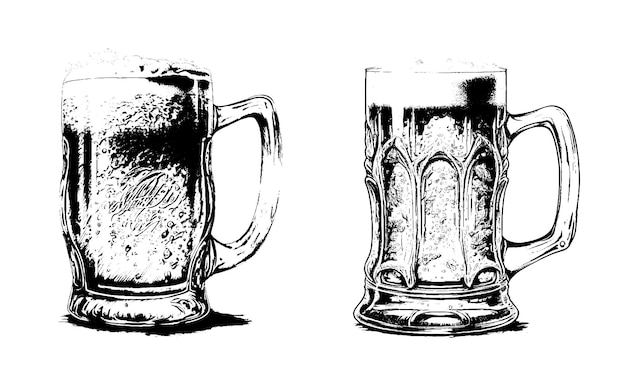 Bierpul set zwart-wit stijl bierpul cup beer