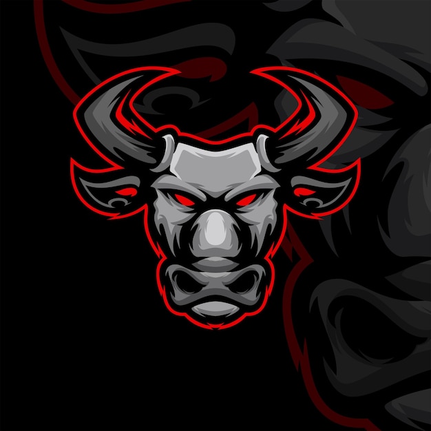 Biffalo masscot logo esport illustratie premium vector