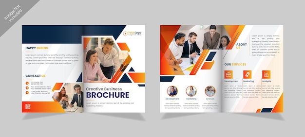 Vettore brochure bifold design per l'ufficio aziendale