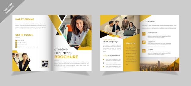 Brochure bifold design per l'ufficio aziendale