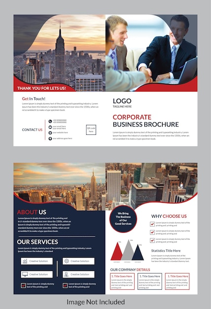 Bifold brochure template and vector design.