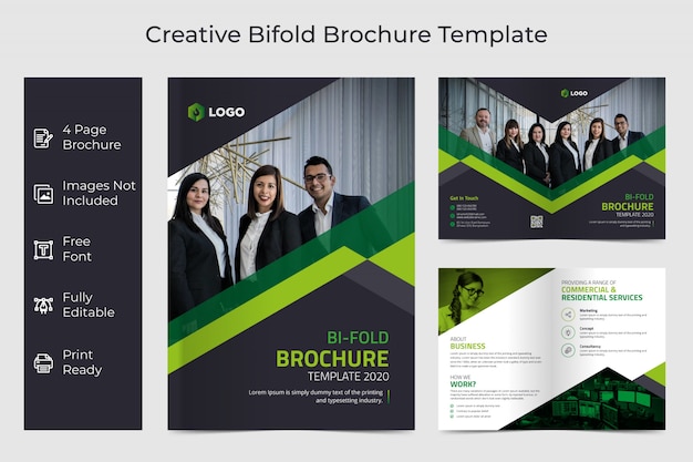 Vector bifold brochure template