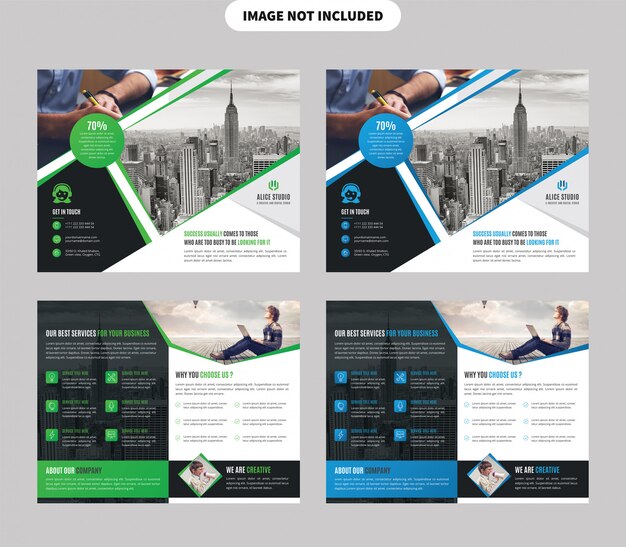 Vector bifold brochure template