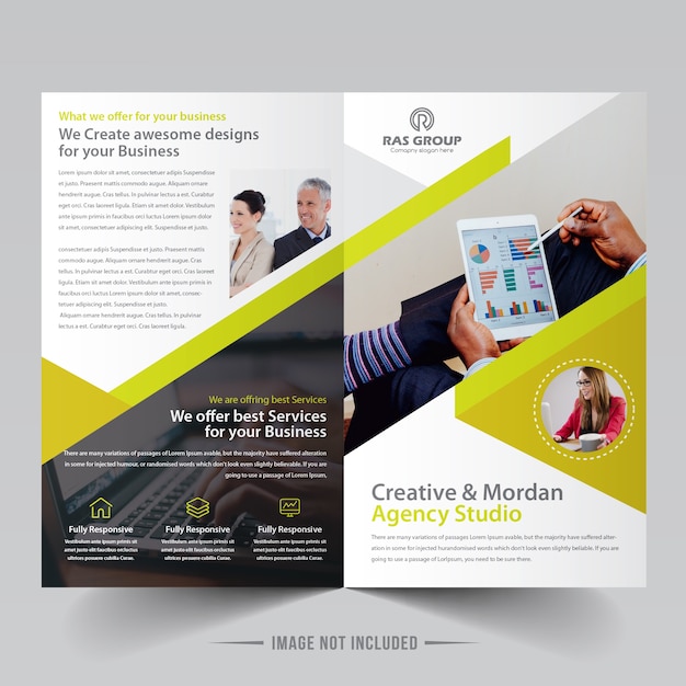 Vector bifold brochure templates