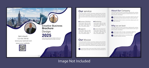 Bifold business brochure design template or bifoldflyer design