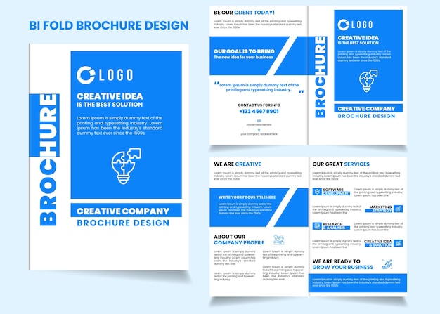 Vector bifold creatief bedrijf brochure ontwerpsjabloon