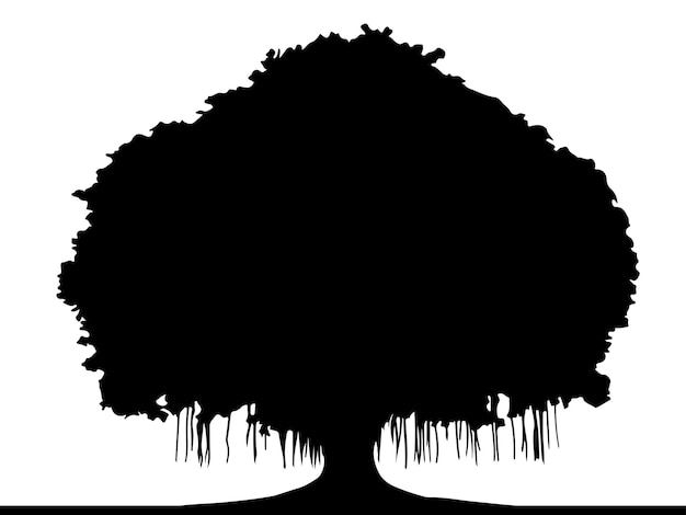 Big Banyan tree vector silhouette, Tree of life