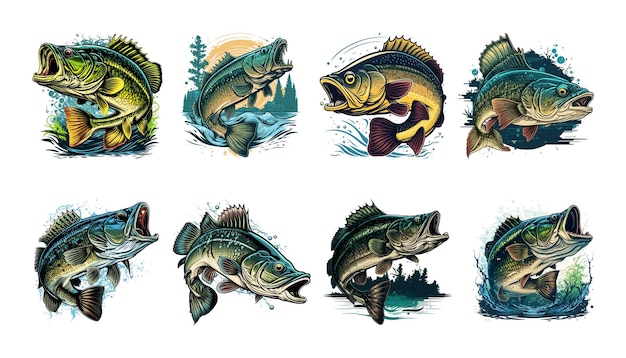 Vector big bass fish vector cartoon for t shirt big bass fish t shirt design