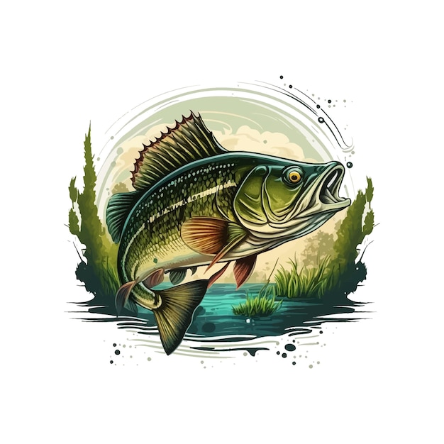 Premium Vector  Big bass fish vector cartoon for t shirt big bass fish t  shirt design