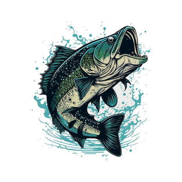 Premium Vector  Big bass fish vector cartoon for t shirt big bass