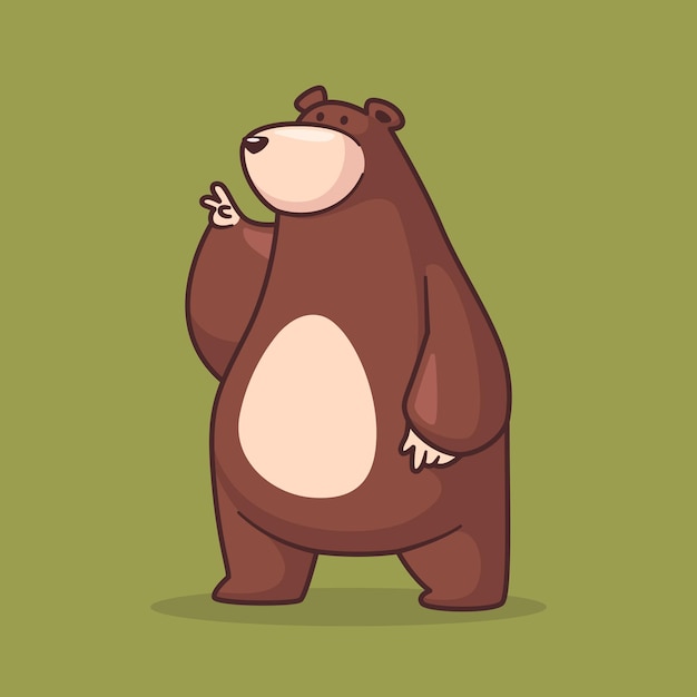 Big bear cartoon vector illustration