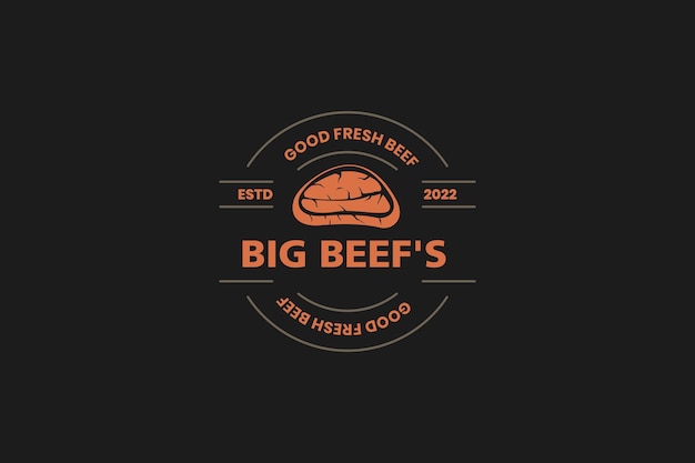 Big beef steak house logo ontwerp