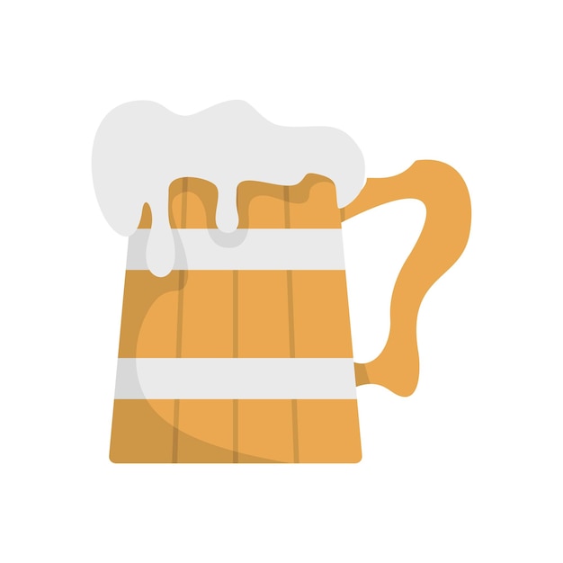 Big beer mug icon Flat illustration of big beer mug vector icon isolated on white background