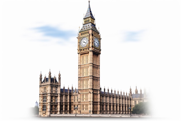 Big Ben isolated on white background London