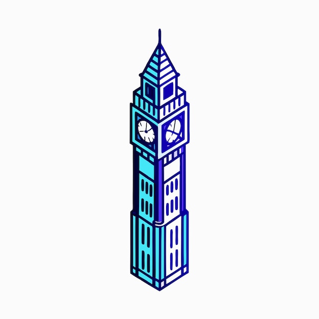 Big Ben isometrische vector icoon illustratie 12