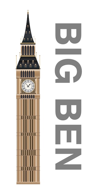 イギリスのベクトルの大きなベン腕時計の塔