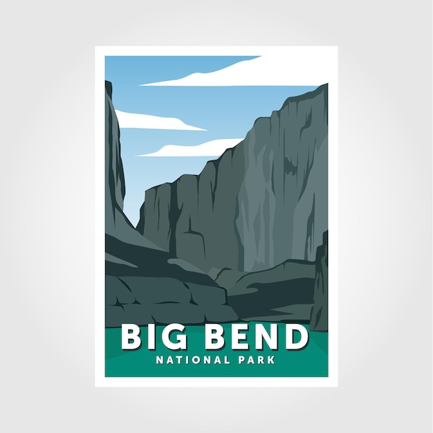 Progettazione dell'illustrazione di vettore del manifesto del parco nazionale di big bend