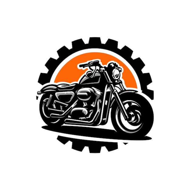 Vettore modello di etichetta del logo del cerchio dell'emblema del club motociclistico della bici grande ideale per il design del logo del club motociclistico