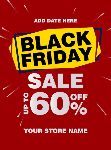 Vettore poster di volantini di vendita del black friday o design di post sui social media