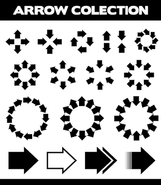 Big black icon sets set Arrow icon Arrow vector collection Arrow Cursor Simple and modern arrow