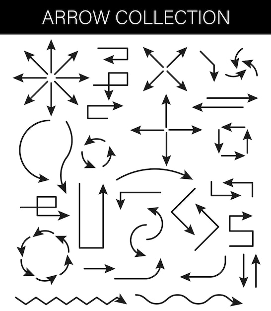 Big black icon sets set Arrow icon Arrow vector collection Arrow Cursor Simple and modern arrow