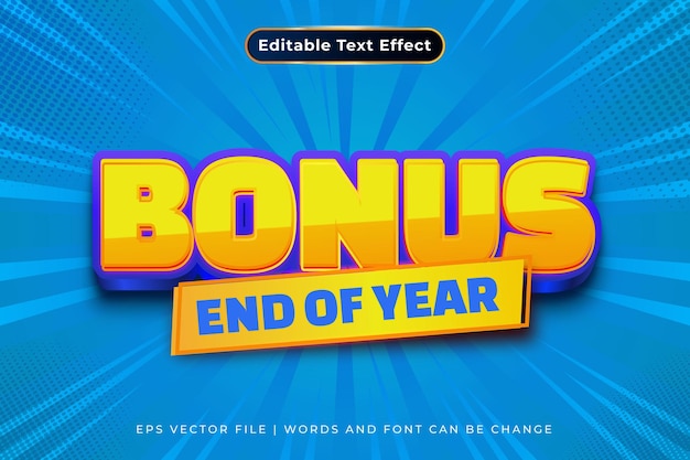 Vector big bonus editable text effect template