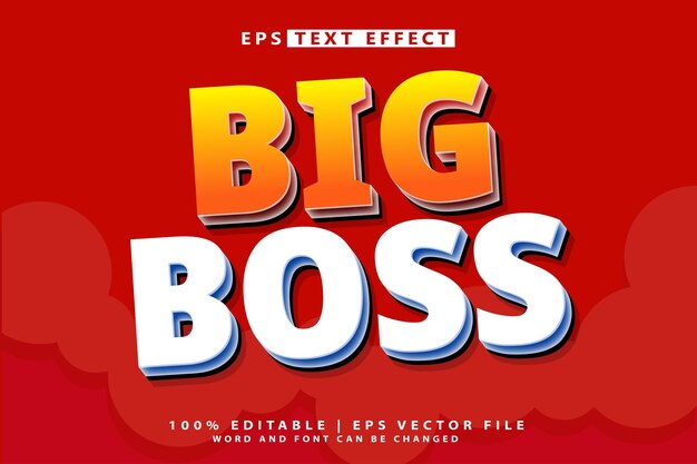 big boss 3d editable vector eps text effect design