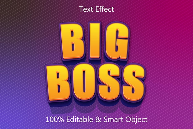 Big Boss Editable Text Effect 3 Dimension Emboss Modern Style