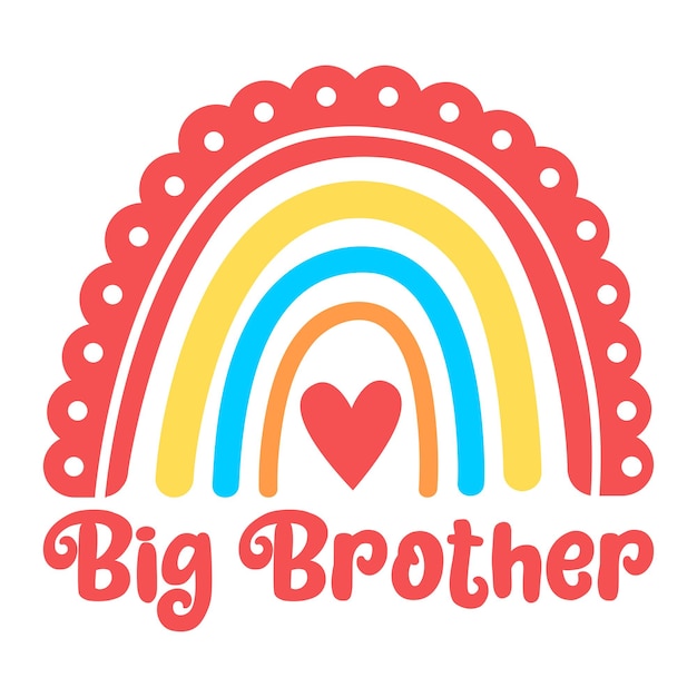 Big brother boho rainbow hart patroon rainbow cricut rainbow met hart