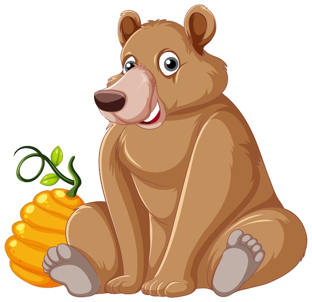 a big brown bear on white background